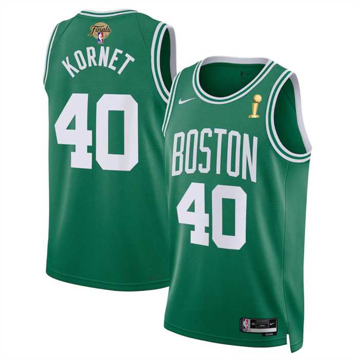 Men%27s Boston Celtics #40 Luke Kornet Kelly Green 2024 Finals Champions Icon Edition Stitched Basketball Jersey Dzhi->boston celtics->NBA Jersey